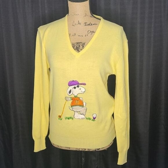 Vintage NWT 70s Snoopy Peanuts Yellow Sweater - Picture 12 of 12